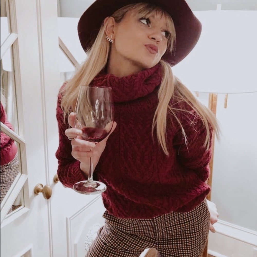 FOR LOVE AND LEMONS KNITZ TURTLENECK SWEATER TOP XS